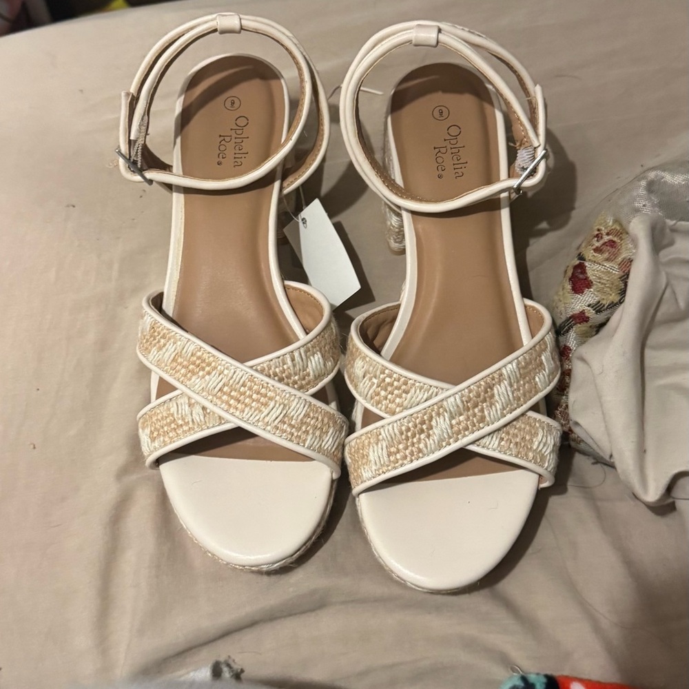 Ophelia Rose Women's Beige Heels ( NEVER WORN )